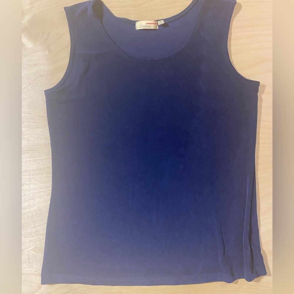 Choices Women's Sleeveless Crewneck Tank Top - Blue Medium (QM)